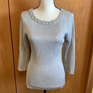 Christine Phillipe Vintage Silver Top Sz-M